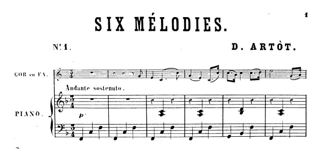 Artot Melodies for horn and piano suite 3 no. 1 sample