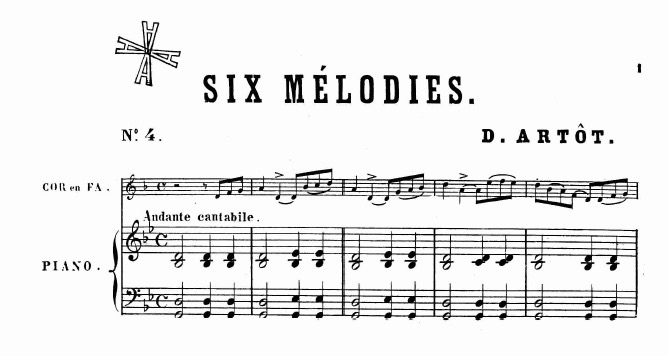 Artot Melodies for horn and piano suite 3 no. 4 sample