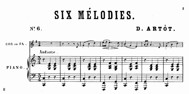 Artot Melodies for horn and piano suite 3 no. 6 sample