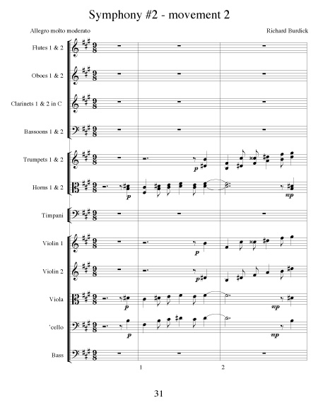 Burdick's Symphony No. 2 M. page 1