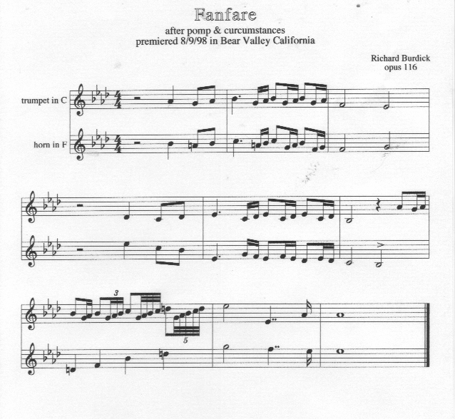Burdick's Fanfare, OPus 116