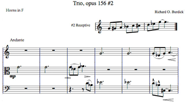 Richard Burdick's Horn Trio's opus 156 No. 2