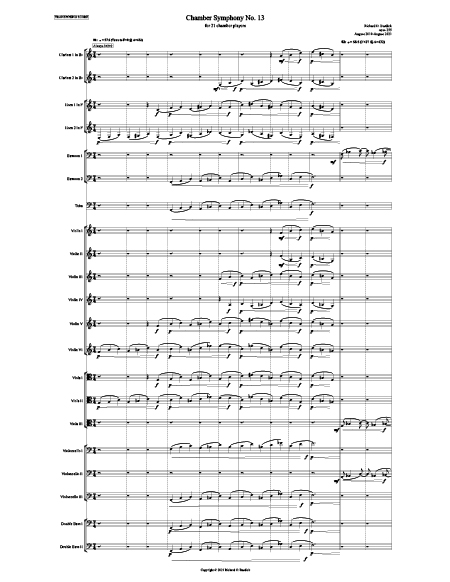 Richard Burdick's CHamber Symphony No. 13 score page 1