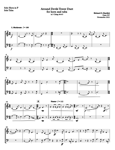 Burdick's Opus 307 horn & tuba duet M.1 pg 1