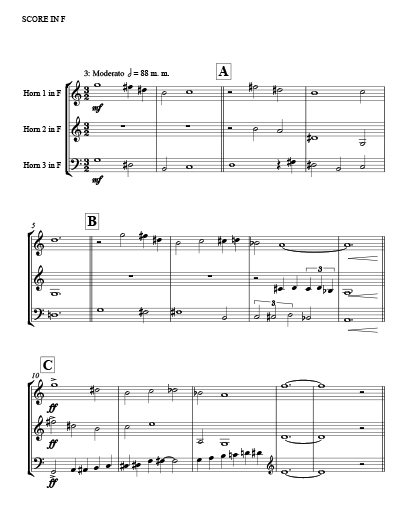 Richard Burdicks trio for horns m.1