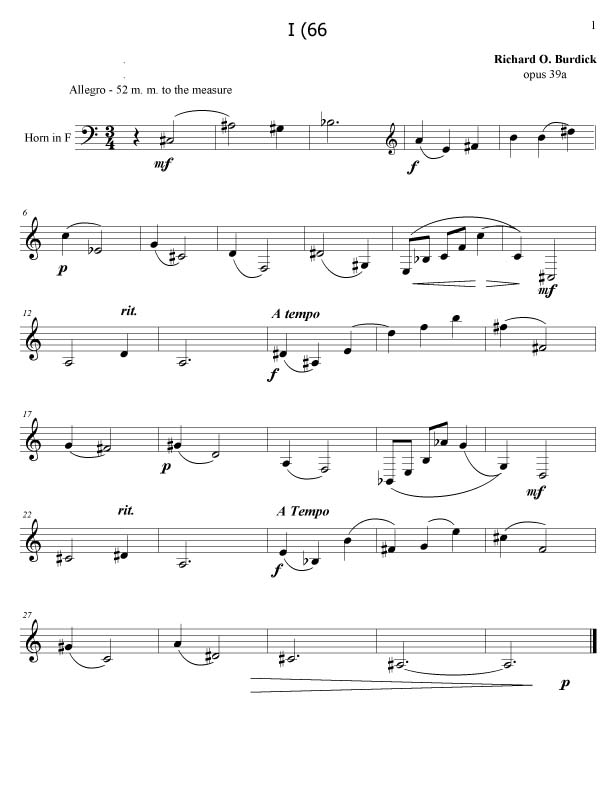 Burdick's short horn solo, Op39a