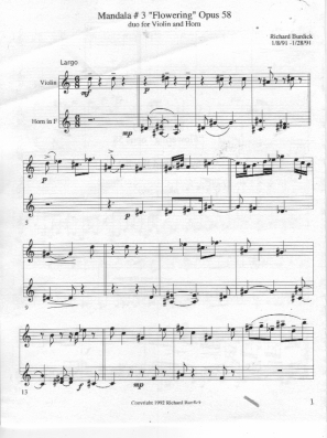 Richard Burdick's opus 58 dou for horn and violin page 1