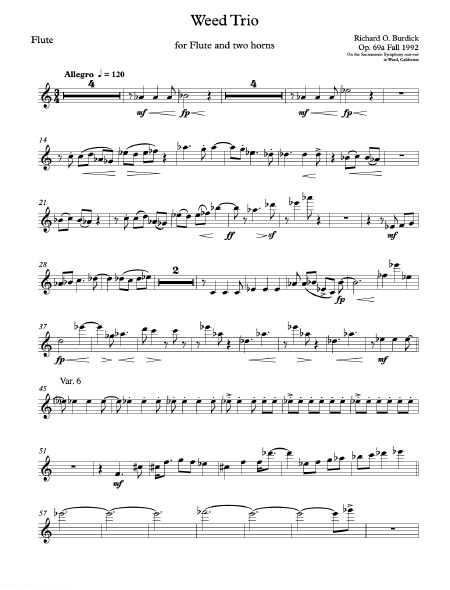 Burdick's Opus 69a flute part page 1