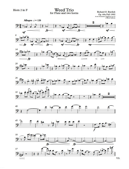 Burdick's Opus 69a horn 2 part page 1
