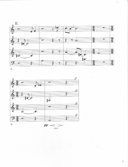 Richard Burdick's Seven Haiku for Horn Quartet , opus 75 page 2