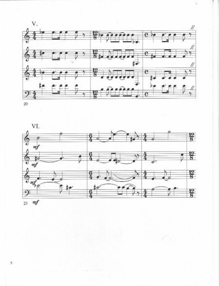 Richard Burdick's Seven Haiku for Horn Quartet , opus 75 page 5