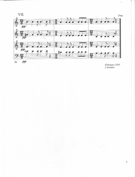 Richard Burdick's Seven Haiku for Horn Quartet , opus 75 page 6
