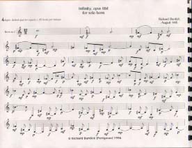 Richard Burdick's Infinite for solo Horn (alone) , opus 88d
