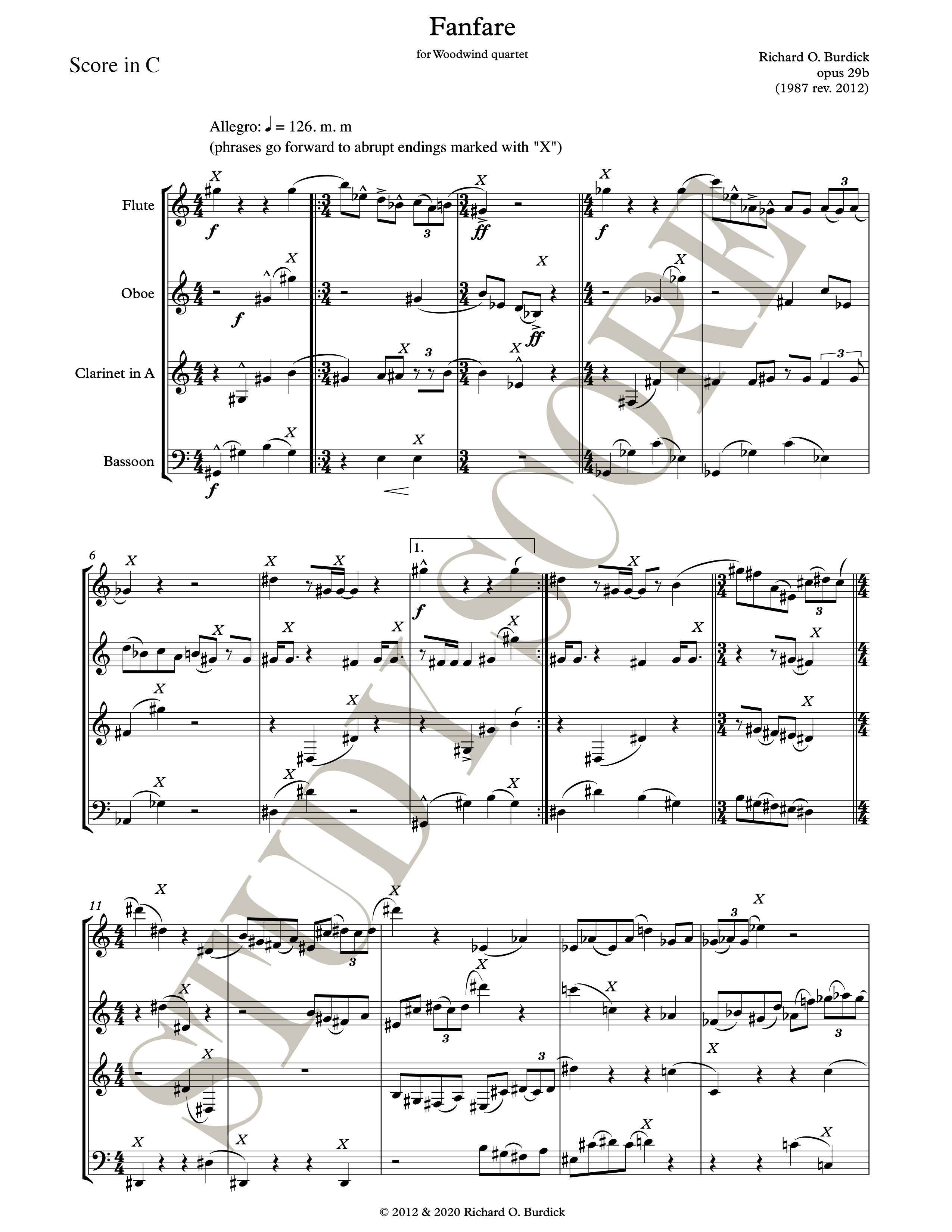 Burdick: Opus 29 score pg.1